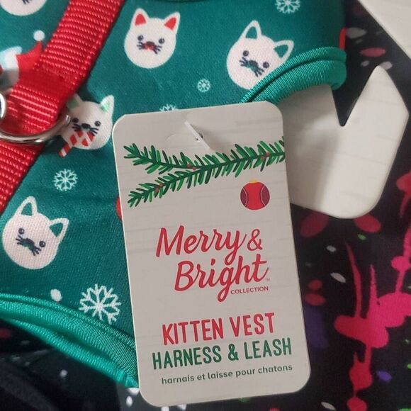 NWT MERRY AND BRIGHT KITTEN VEST AND HARNESS - Picture 2 of 5